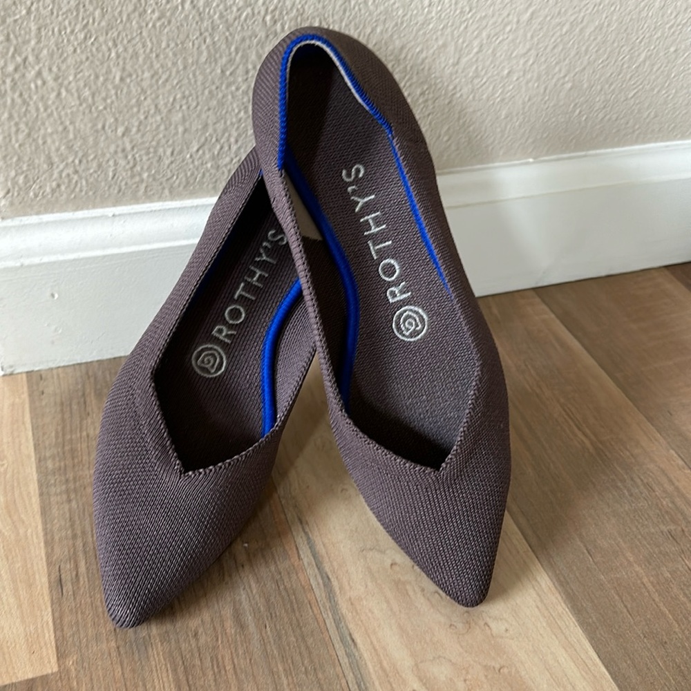 Rothy’s the point mink dusty purple flat 6 comfortable classic minimalist shoe